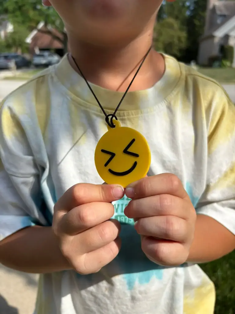 LOL Emoji – “If Found, Return for Giggles!” Lost Child QR Necklace & Safety Tag for School & Bags